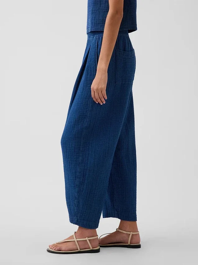 Bequeme Hose aus Baumwollgaze-Denim