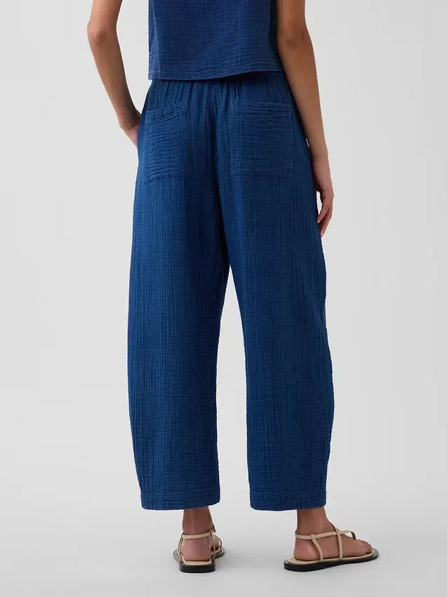Bequeme Hose aus Baumwollgaze-Denim