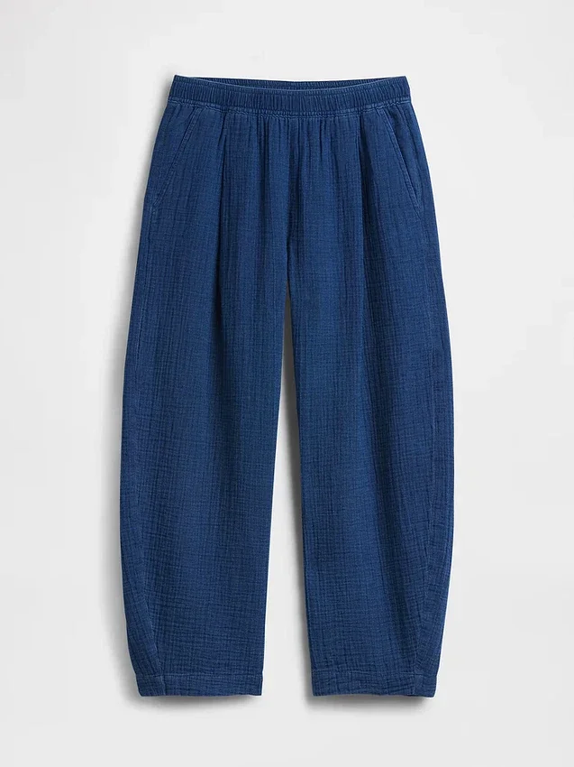 Bequeme Hose aus Baumwollgaze-Denim
