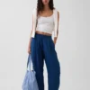 Bequeme Hose aus Baumwollgaze-Denim