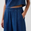 Bequeme Hose aus Baumwollgaze-Denim