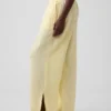 Bequeme Hose aus Baumwollgaze mit geschlitzten Säumen