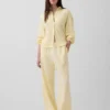 Bequeme Hose mit weitem Bein aus Leinenmischung
