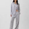 Bequeme Hose mit weitem Bein aus Leinenmischung
