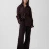 Bequeme Hose mit weitem Bein aus Leinenmischung