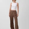 Bequeme Hose mit weitem Bein aus Leinenmischung
