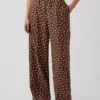 Bequeme Hose mit weitem Bein aus Leinenmischung
