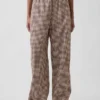 Bequeme Hose mit weitem Bein aus Leinenmischung