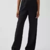 Bequeme Hose mit weitem Bein aus Leinenmischung
