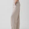 Bequeme Hose mit weitem Bein aus Leinenmischung