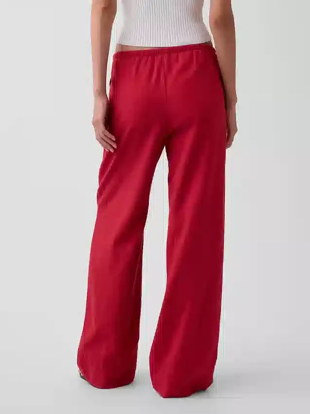 Bequeme Hose mit weitem Bein aus Leinenmischung