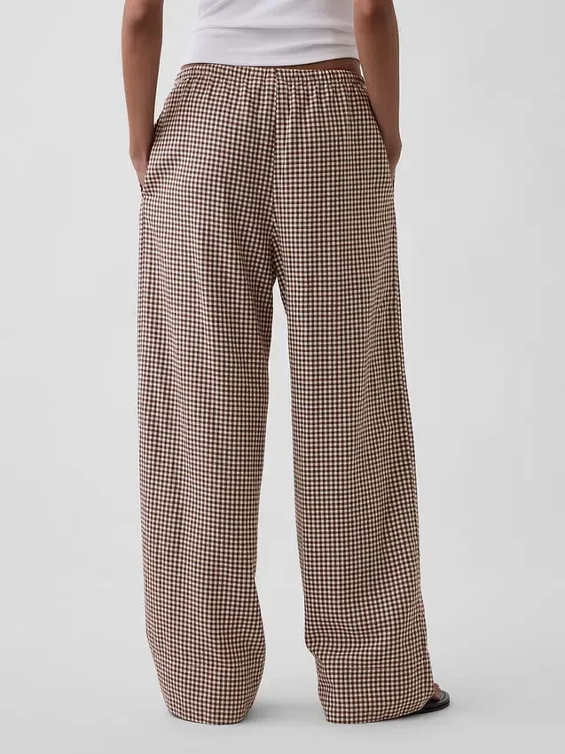 Bequeme Hose mit weitem Bein aus Leinenmischung