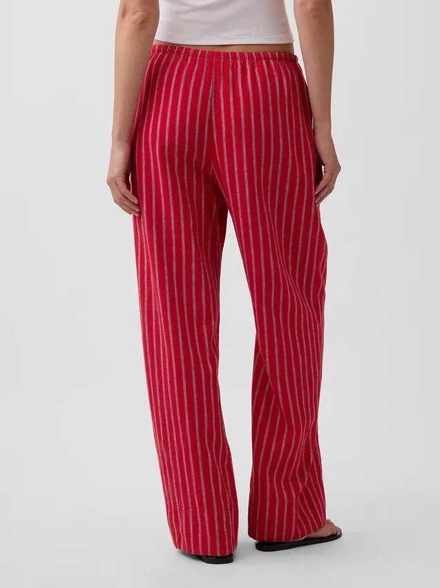 Bequeme Hose mit weitem Bein aus Leinenmischung