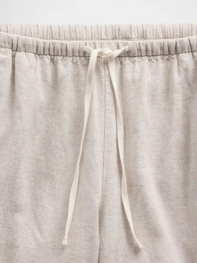 Bequeme Hose mit weitem Bein aus Leinenmischung