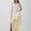 Bequeme Hose mit weitem Bein aus Leinenmischung