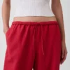 Bequeme Hose mit weitem Bein aus Leinenmischung