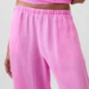 Bequeme Hose mit weitem Bein aus Leinenmischung