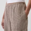 Bequeme Hose mit weitem Bein aus Leinenmischung