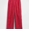 Bequeme Hose mit weitem Bein aus Leinenmischung