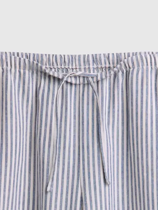 Bequeme Hose mit weitem Bein aus Leinenmischung
