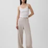 Bequeme Hose mit weitem Bein aus Leinenmischung