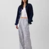 Bequeme Hose mit weitem Bein aus Leinenmischung