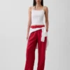 Bequeme Hose mit weitem Bein aus Leinenmischung