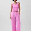 Bequeme Hose mit weitem Bein aus Leinenmischung