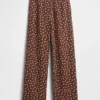 Bequeme Hose mit weitem Bein aus Leinenmischung