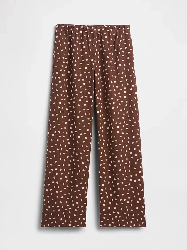 Bequeme Hose mit weitem Bein aus Leinenmischung