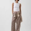 Bequeme Hose mit weitem Bein aus Leinenmischung