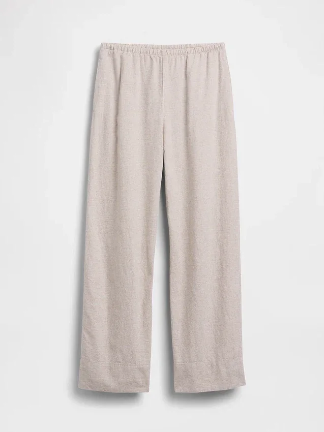 Bequeme Hose mit weitem Bein aus Leinenmischung