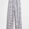 Bequeme Hose mit weitem Bein aus Leinenmischung