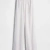 Bequeme Hose mit weitem Bein aus Leinenmischung