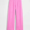 Bequeme Hose mit weitem Bein aus Leinenmischung