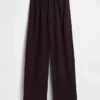 Bequeme Hose mit weitem Bein aus Leinenmischung