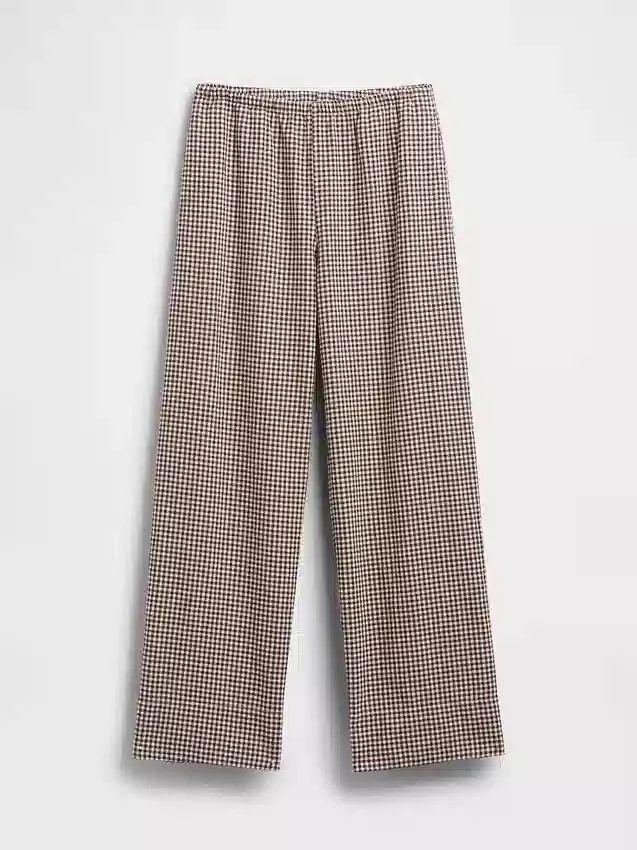 Bequeme Hose mit weitem Bein aus Leinenmischung