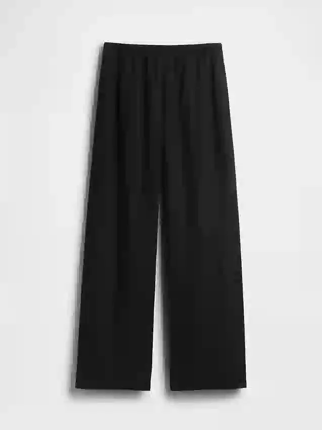 Bequeme Hose mit weitem Bein aus Leinenmischung