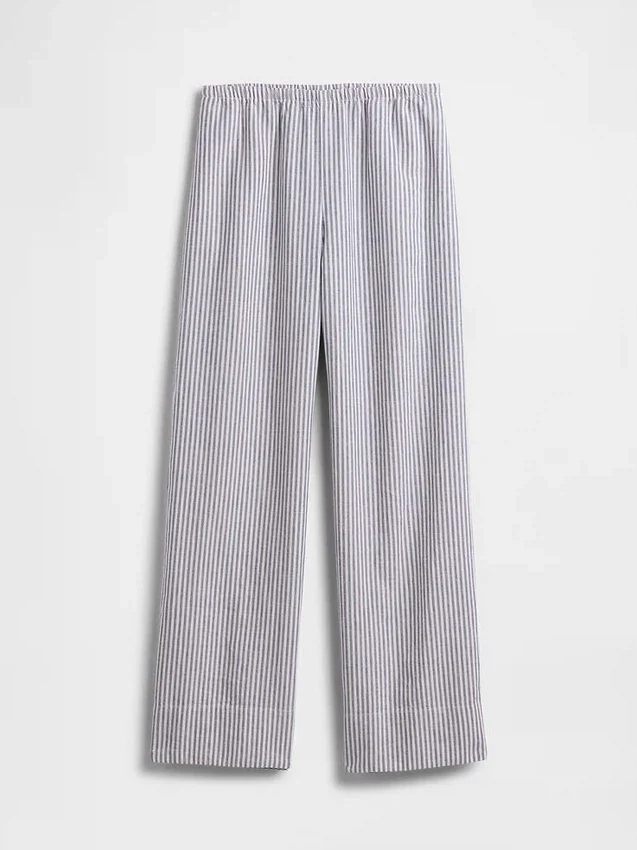 Bequeme Hose mit weitem Bein aus Leinenmischung