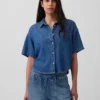 Übergroßes Camp-Hemd aus ultraweichem Denim