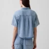 Übergroßes Camp-Hemd aus ultraweichem Denim