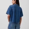 Übergroßes Camp-Hemd aus ultraweichem Denim