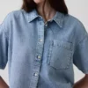 Übergroßes Camp-Hemd aus ultraweichem Denim