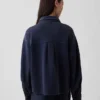 Übergroßes Sweatshirt aus schwerem French-Terry mit Knopfleiste