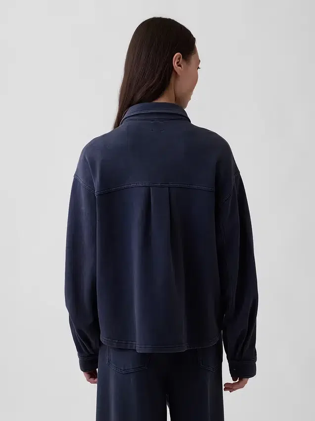 Übergroßes Sweatshirt aus schwerem French-Terry mit Knopfleiste