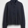 Übergroßes Sweatshirt aus schwerem French-Terry mit Knopfleiste