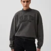 Übergroßes Sweatshirt mit Stehkragen aus schwerem French-Terry