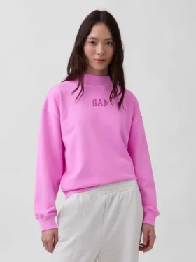 Übergroßes Sweatshirt mit Stehkragen aus schwerem French-Terry