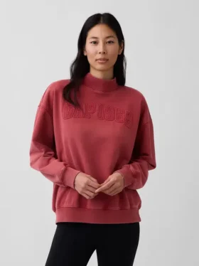 Übergroßes Sweatshirt mit Stehkragen aus schwerem French-Terry