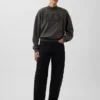 Übergroßes Sweatshirt mit Stehkragen aus schwerem French-Terry